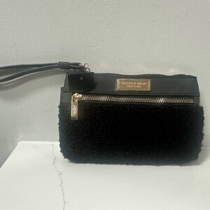 Christian Siriano  NWT Black sherpa Wristlet Clutch